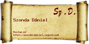 Szonda Dániel névjegykártya